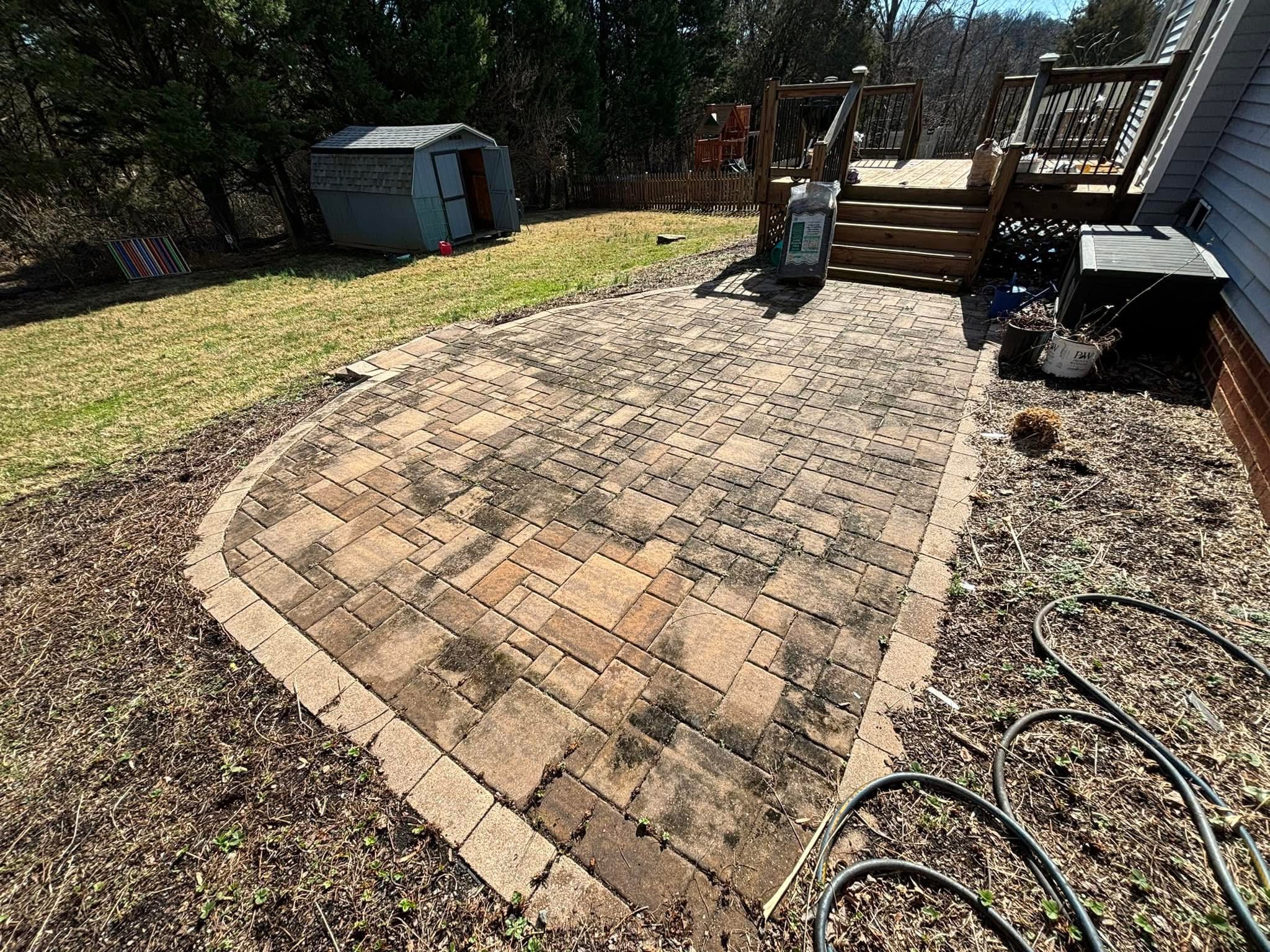 before brick patio -Dirty